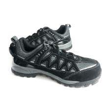 Fashion Lightweight Breathable Black Leather Steel Toe Cap Anti Slip Sport Style Safety Shoes